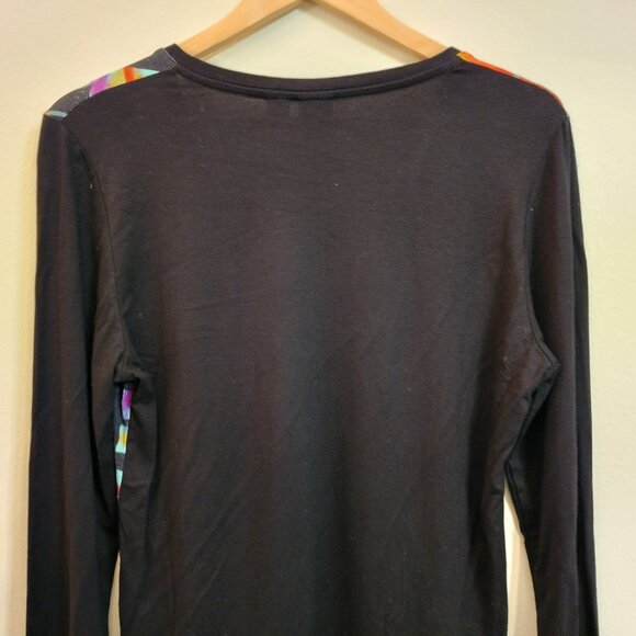 Simply Art by Dolcezza Top Multi Color Abstract Tunic Long Sleeve Women L Artsy - Picture 8 of 12